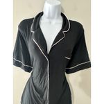 Victoria's Secret  Black Pajama Modal Set Shorts Shirt White Piping Sleepwear XL Photo 2