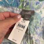J JILL 100% LINEN CROPPED WIDE LEG TROUSER‎ BEACH PANT SIZE LARGE NWT Blue Photo 2