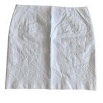 Talbots  Petite White Cotton Embroidered Pencil Skirt Size 8P Career Photo 1