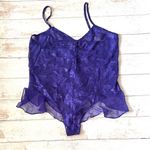 Gloria Vanderbilt  2XL Size 18 20 Purple Floral Lacy Lingerie Bodysuit X Large Photo 0