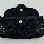 Bebe  black & silver rhinestone small black clutch purse handbag magnetic close Photo 1