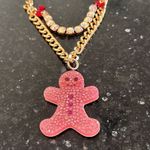Betsey Johnson NWT  Pink Multi Glitter Rhinestone‎ Gingerbread Ornament Necklace Photo 8