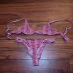 Triangl  Maia Crochet Scoop Bikini Top Alina Cheekiest Bikini Bottom Set Pink Medium Photo 3