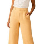 Abercrombie & Fitch  Tailored Linen-Blend Wide Leg Pants Orange Culotte XS Short Photo 0