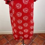 Madewell Palm Flower Off Shoulder Silk Dress Photo 4