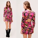 For Love & Lemons  Dakota Long Sleeve Ruched Floral Mini Dress Small NWT Photo 1