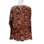 Primark Multi-Color Long Sleeve Round Neck Ruched Side Keyhole Back Blouse 10 Photo 3