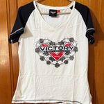 Tory Burch Victory Motorcycle Black and White Graphic Tee Photo 0
