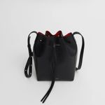 NWT Mansur Gavriel BUCKET BAG Vegetable Tan Leather Black Flamma Red Photo 1