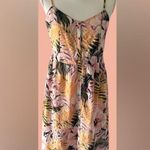 Floral Print Midi Dress with Spaghetti Straps Orange Size 8 Photo 1