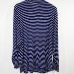Dip Navy Blue White Striped Cowl Neck Long Sleeve Top Women's Plus Size 3X NWOT Photo 1