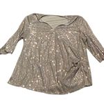 Silver Sequined Blouse Holiday Party Size 5XL Photo 0