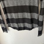 Dakota Collective Shirt Y2k XS Black Gray Striped Long Sleeve Sparkle Top Grunge Photo 2