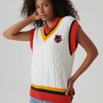 NWT Harry Potter Warner Bros. Hogwarts Womens Sweater Vest Cream Photo 0