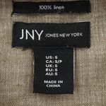 Jones New York Linen Tunic Top Long Sleeve Womens Vacation Popover Olive Green Button Size S Photo 3