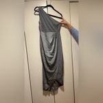 Showpo  Felt So Happy One Shoulder Satin Maxi Dress in Dusty Blue Photo 2