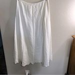 Tweeds White Linen Rayon Floral Embroidered Hem Lined Maxi Dress Size 12 Photo 8