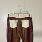 Nanushka Vinni Patchwork Vegan Leather Pants Brown Size XL LuxeTrousers Photo 7