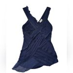 Meadow Rue Anthropologie Navy Lacy Layered Asymmetrical Tank Top Size Small Blue Photo 1