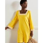 Boden USA Boden Dress Tunic Women's Size 14R Yellow Embroidered Beach Resort Wear Comfort Photo 1