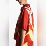 COS  x LEA COLOMBO Abstract Button Down Short Sleeve Shirt Top Tropical Hawaiian Photo 7
