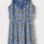 Francesca's Miami Blue Floral Mini Dress NWT Size Medium Wedding Guest Dress Photo 0