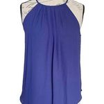 Lush Clothing Lush Blouse Sz Small Halter Pin Tuck Sleeveless Halter Blue Semi Sheer Y2k Look Photo 0
