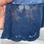 Style & Co  Vintage Blue Sleeveless Lace Embroidered Shirt Size PXL EUC #2774 Photo 2