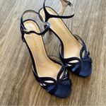 Caparros  Blue Satin Rhinestone Kitten Heels Womens 7 Formal Dressy Party Bling Photo 3