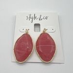 Style & Co Stone Drop Earrings in Gold/Rose MSRP $20 NWT Photo 2
