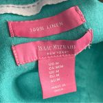 Isaac Mizrahi  | Aqua 100% Linen Button Down Blouse Sz M Photo 5