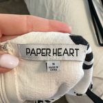 Paper Heart  Linen Blend Black White Leaf Print Dress Maxi Photo 2