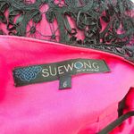 Sue Wong Black and Pink Lace Sleeveless Party Cocktail Dress Women's Size 6 Photo 5