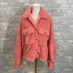 Free People  We The Free Teddy Swing Coral Pink Faux Fur Jacket Photo 1