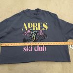 The Vinyl Icons Apres Ski Retro Raw Hem Blue Grisaille Sweatshirt Size Large NWT Photo 5