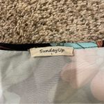 Floral Chiffon Long Sleeve Maxi Dress Blue Size L Photo 5