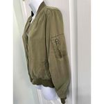 Dear John Olive Green Zippered Front Ribbed Cuffs Casual Bomber Jacket Medium Photo 3
