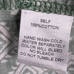 Hausen Aztec Diamond Print Cap Sleeve Ruffle Hem Mini Dress Green White Size M Size M Photo 9