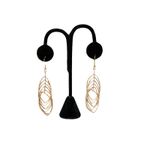 Gold Tone Layered Leaf Dangle Earrings Sparkle Glitter Glamorous Feminine New Photo 5