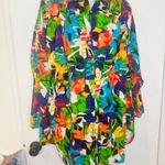 Oscar de la Renta Vintage Swimwear Tropical Floral Cover Up Size Medium 80’s Photo 1