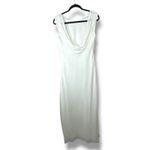 Lulus  NWOT Yaneli White Boat Neck Cowl Back Sleeveless Fitted A-Line Maxi Dress Photo 8