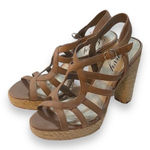 Envy Taupe Over Joy Woven Heeled Sandals Women's Size 10, 5” Heel Photo 0