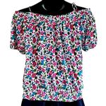 Energie Excellent Cold Shoulder Floral Print Blouse Women’s Size Large Photo 5