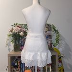 ZARA 90s vintage girly whimsical white lace tiered eyelet mini skirt w/ ruffles Photo 5