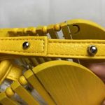 UNBRANDED WOODEN SLAT PURSE GOLDEN MUSTARD YELLOW INSIDE ZIP POUCH Gold Photo 4