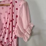 Torrid Pink Kiss Lip Print Chiffon Puff Sleeve Wrap Blouse Size 1X Photo 3