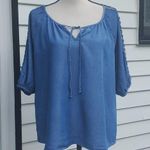 Retrelogy Chambray Peasant Top Blue Size undefined Photo 0