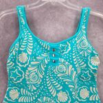 kim rogers  Blue Floral Padded Swimwear Tankini Tank Top Medium M Photo 2