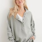 Aerie Textured Henley Hoodie Photo 0