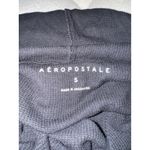 Aeropostale  Black Ribbed Cropped Hoodie Long Sleeve Women's Henley Size Small Photo 3